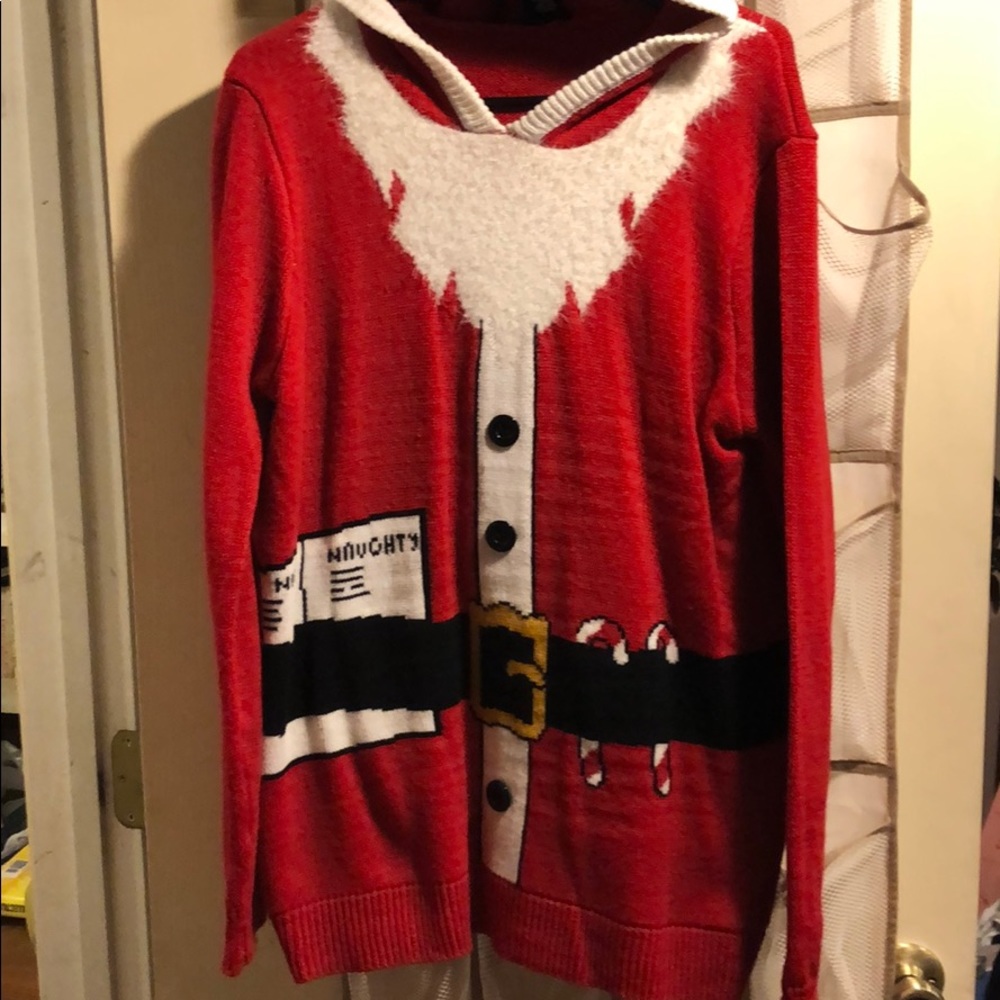 Ugly Christmas Santa Sweater - ladies size large